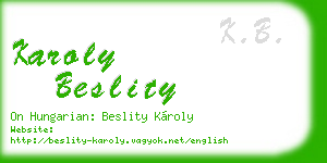 karoly beslity business card