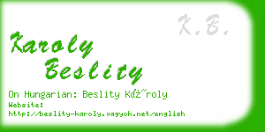 karoly beslity business card
